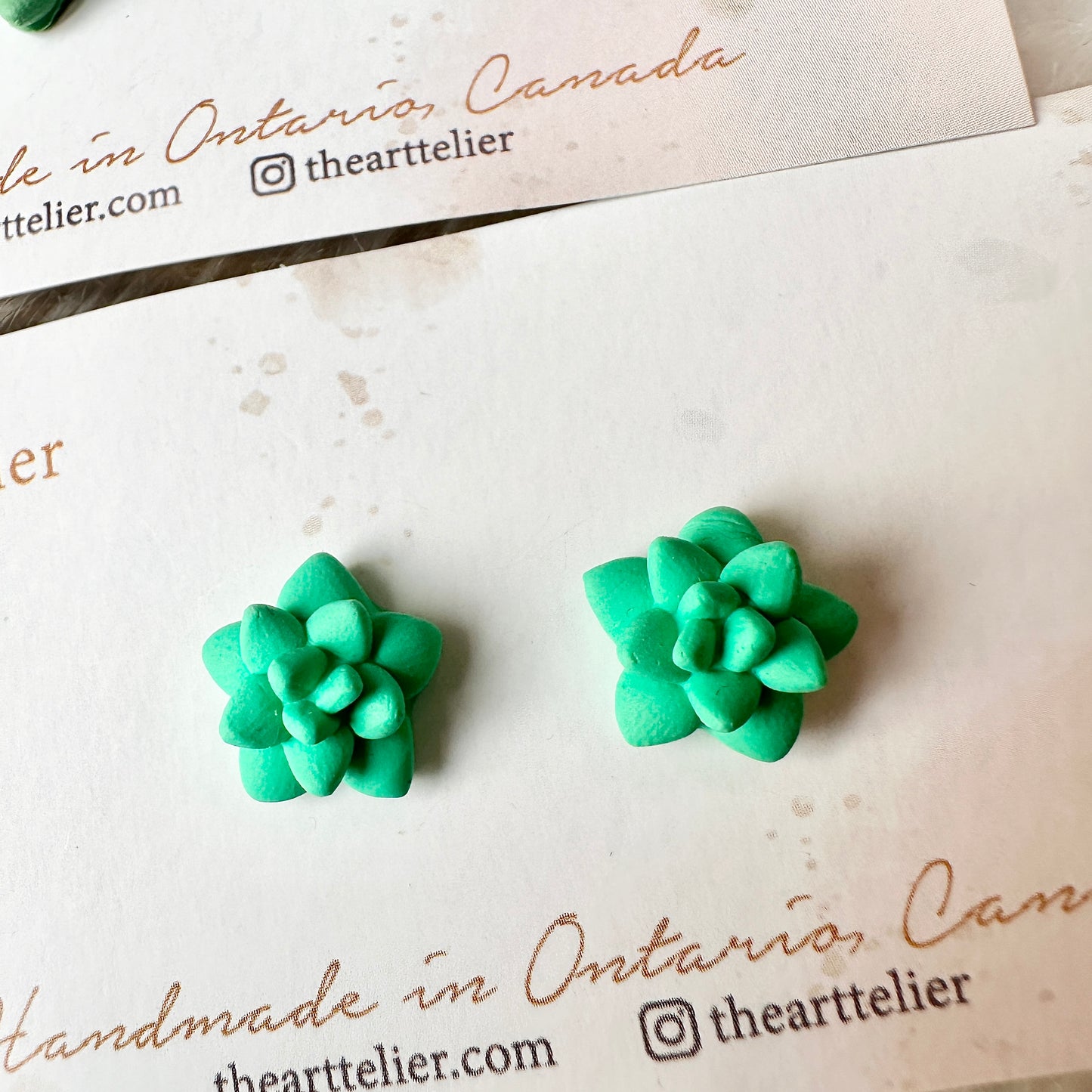 Clay Succulent Stud Earrings