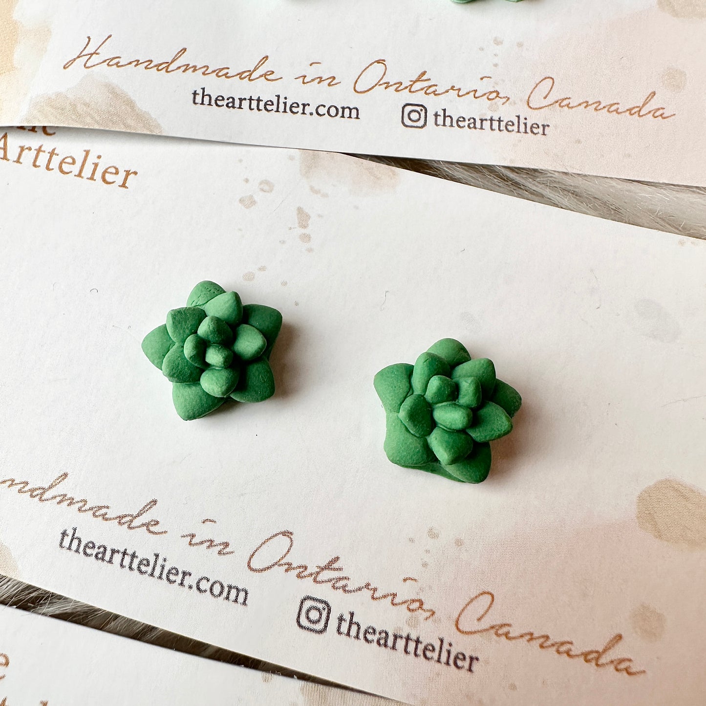 Clay Succulent Stud Earrings