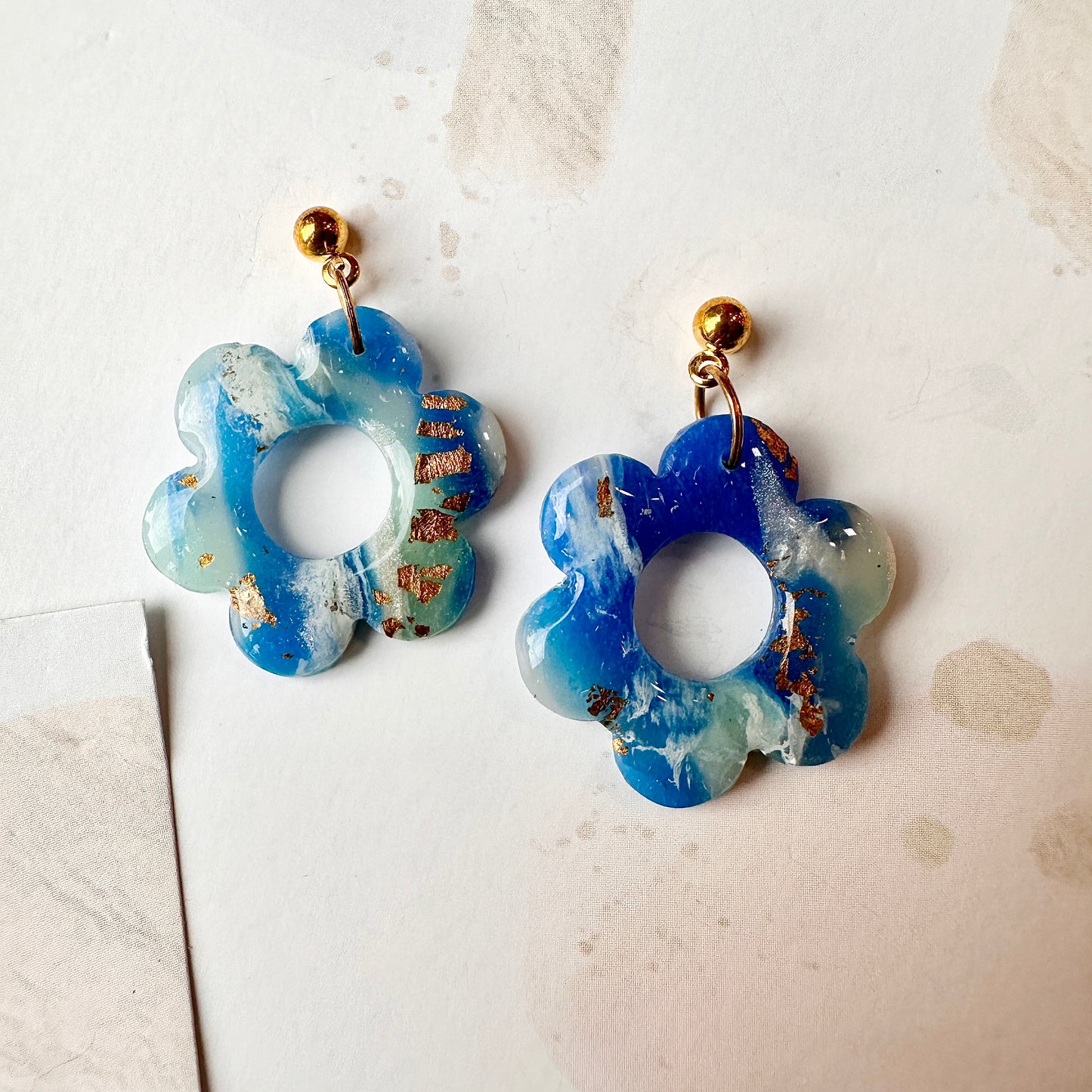 Clay & Resin Flower Dangling Earrings