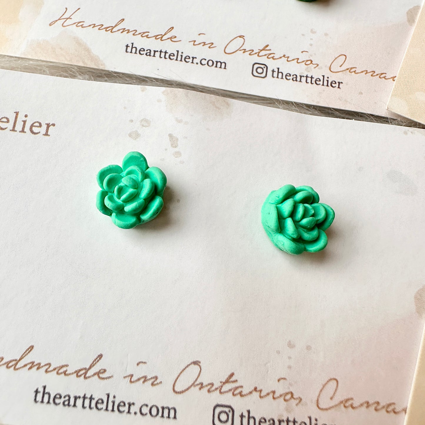 Clay Succulent Stud Earrings