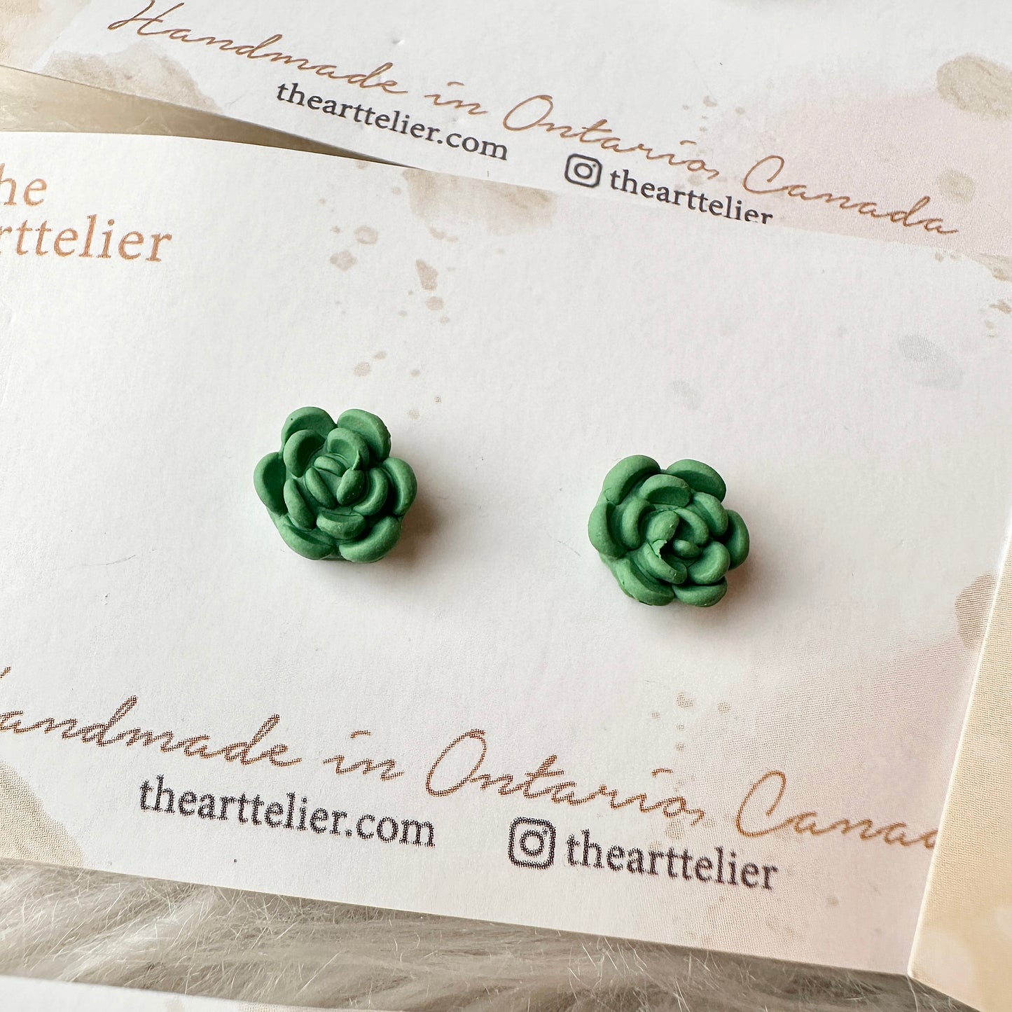 Clay Succulent Stud Earrings