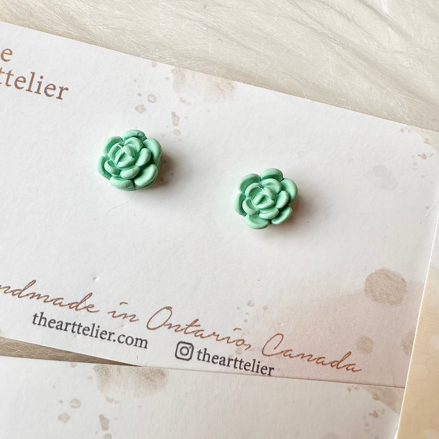 Clay Succulent Stud Earrings