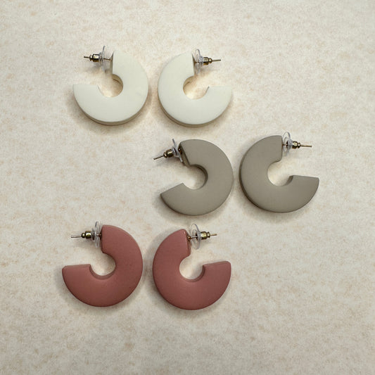 Hoops - Circle | Handmade Polymer Clay | Earrings