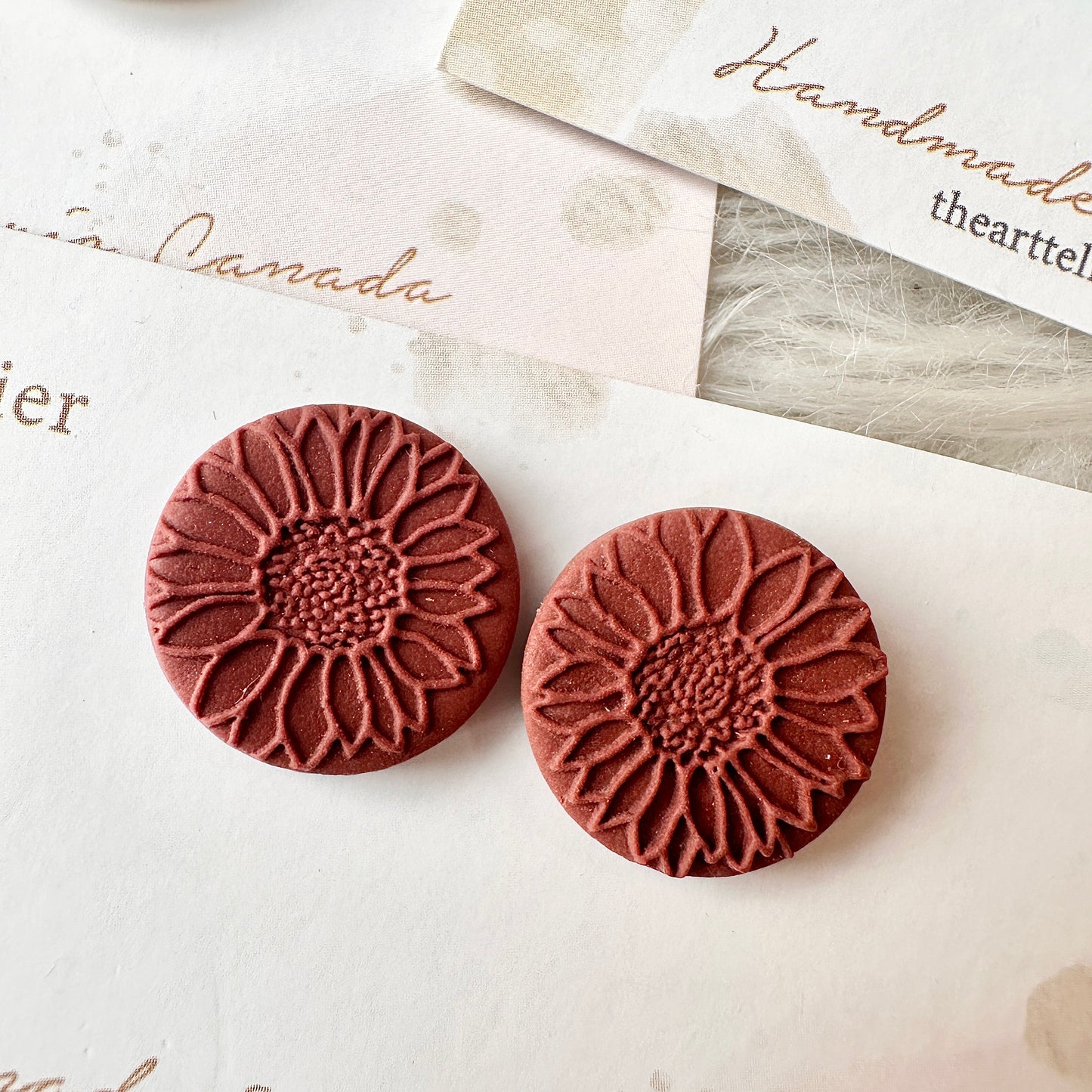 Clay Round Stud Earrings