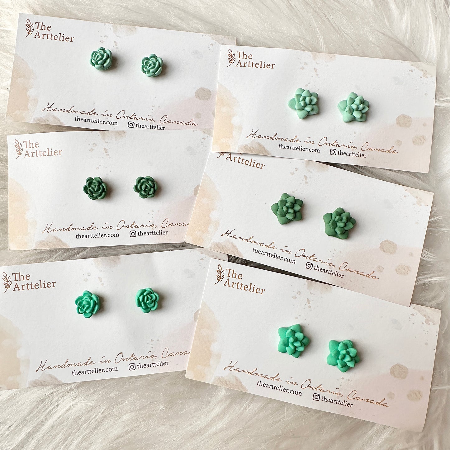 Clay Succulent Stud Earrings