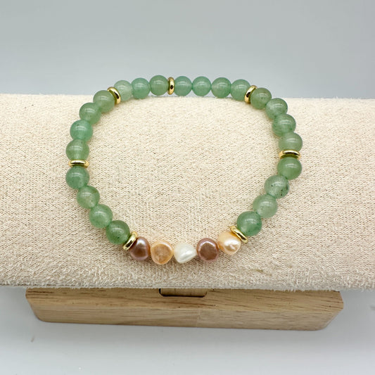 GREEN JADE & PHILIPPINE PEARLS | HANDMADE GEMSTONE BRACELET